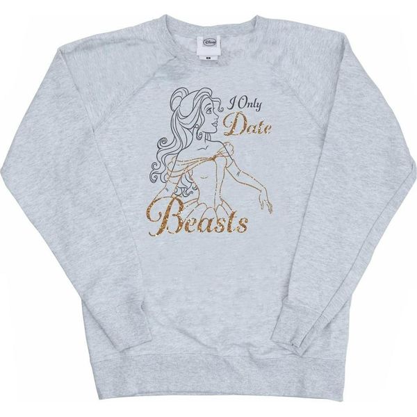 Disney Princess - Felpa "Esco Solo Con Le Bestie"" Da Donna BI10207 (M) (Grigio Screziato)"-image