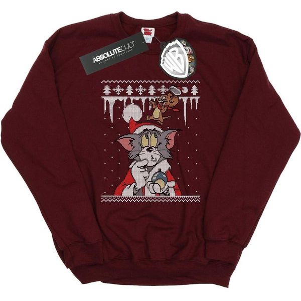 Tom And Jerry - Felpa "Christmas Fair Isle"" Per Bambini BI47003 (Xxl) (Burgunderrot)"-image