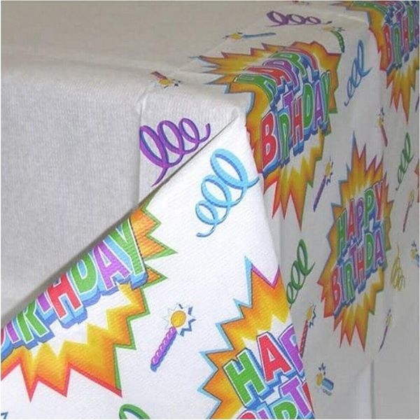 Amscan - Explosion - Tovaglia Per Festa, Carta, Buon Compleanno SG29508 (Taglia Unica) (Colorato)-image