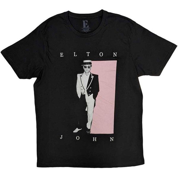 Elton John - Maglietta Da Uomo/Donna Unisex RO9852 (M) (Nero)-image