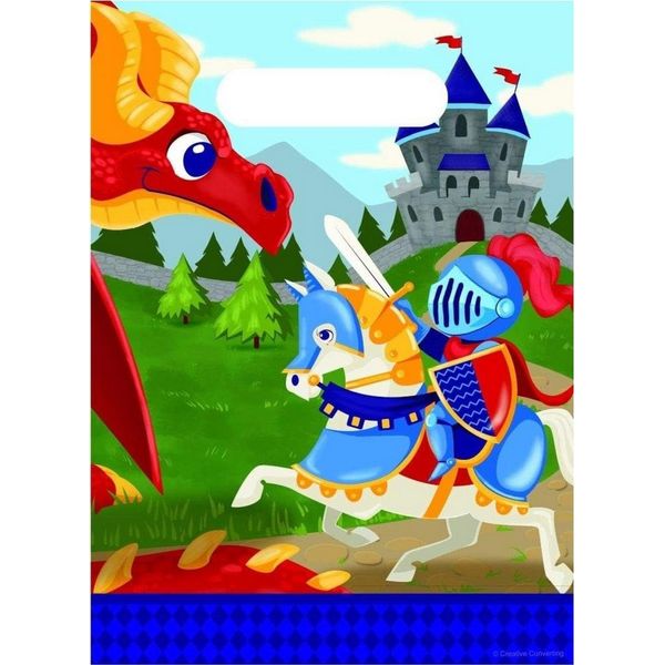 "Principe Medievale"" Cavaliere Drago Party Bags 8-Pack SG28653 (Taglia Unica) (Colorato)"-image