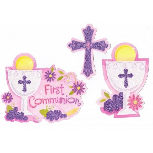 Amscan - Glitter - Decorazione Per Feste, Prima Comunione 10 Pezzi SG28731 (Taglia Unica) (Rosa/Viola)-image