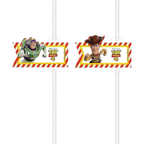 Toy Story - Cannuccia Per Bere, Confezione Da 4 Pezzi SG29673 (Taglia Unica) (Bianco/Giallo/Rosso)-image