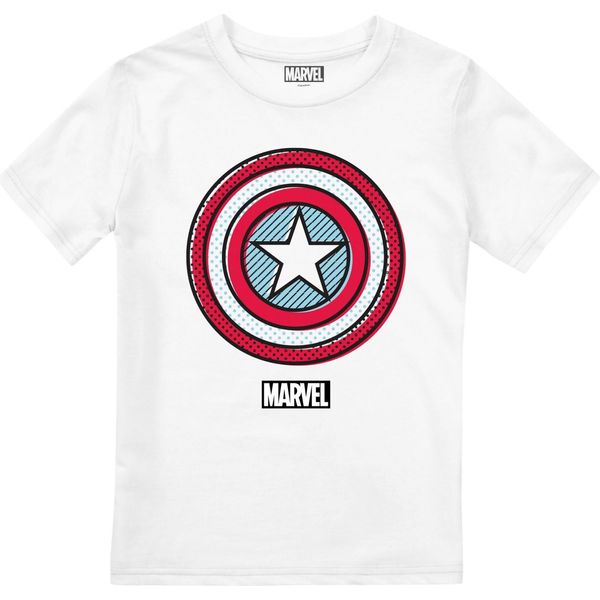 Capitan America - Maglietta "Ziptone"" Per Bambini TV2695 (128) (Bianco)"-image