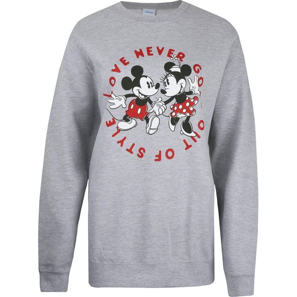 Disney - Felpa Girocollo "Love Never Goes Out Of Style"" Da Donna TV2644 (M) (Grigio Screziato)"-image