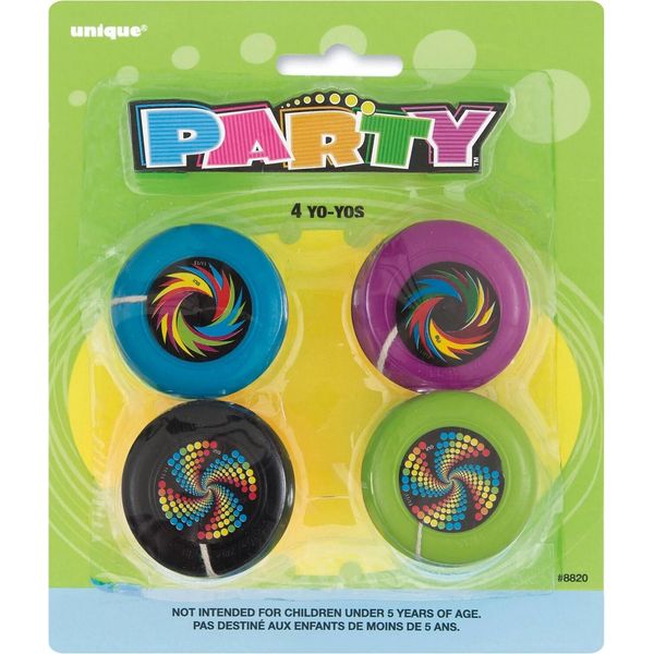 Unique Party - Mini Yo-Yo In Plastica 4 Pezzi SG31466 (Taglia Unica) (Colorato)-image