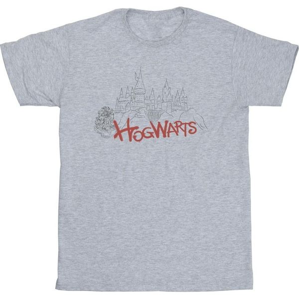 Harry Potter - Maglietta "Hogwarts"" Per Bambina BI21823 (116) (Grigio)"-image
