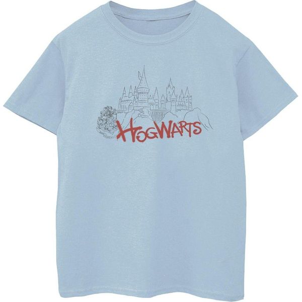 Harry Potter - Maglietta "Hogwarts"" Per Bambina BI21823 (128) (Blu Bambino)"-image