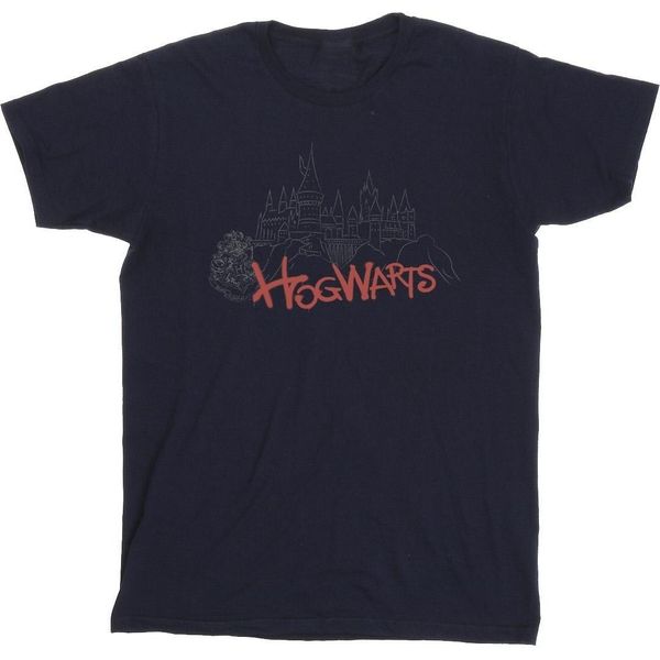 Harry Potter - Maglietta "Hogwarts"" Per Bambina BI21823 (128) (Blu Navy)"-image