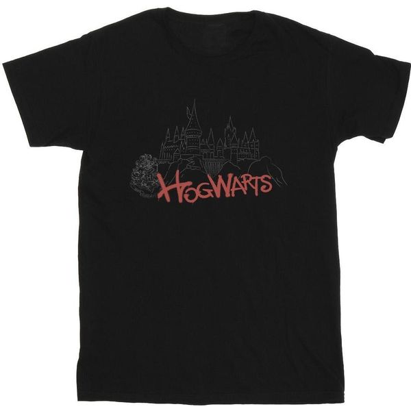 Harry Potter - Maglietta "Hogwarts"" Per Ragazze BI21823 (152-158) (Nero)"-image