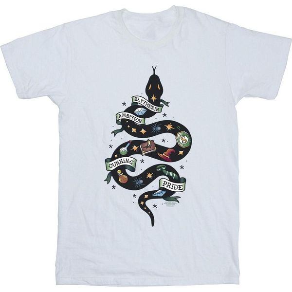 Harry Potter - Maglietta "Serpeverde"" Per Ragazze BI22020 (128) (Bianco)"-image