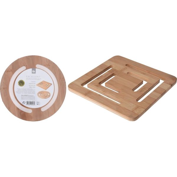 Set Di 2 Presine Excellent Houseware, Bambù, 20X0,9 Cm, Marrone-image