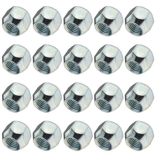 20X Dadi Ruota Aperta Dadi M12X1,5 Con Collare Conico SW19 Nero Argento-image