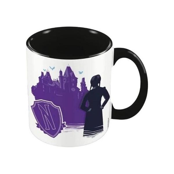 Mercoledì - Tazza Da Caffè "Teenage Purgatory"" BS3837 (Taglia Unica) (Bianco/Nero/Viola)"-image