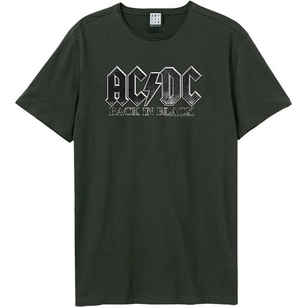Amplified - Maglietta "Back In Black"" Per Uomo/Donna Unisex GD1287 (Xxl) (Charcoal)"-image