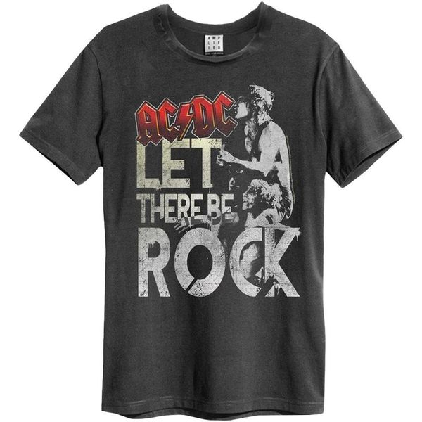 Amplified - Maglietta "Let There Be Rock"" Per Uomo/Donna Unisex GD1286 (M) (Charcoal)"-image