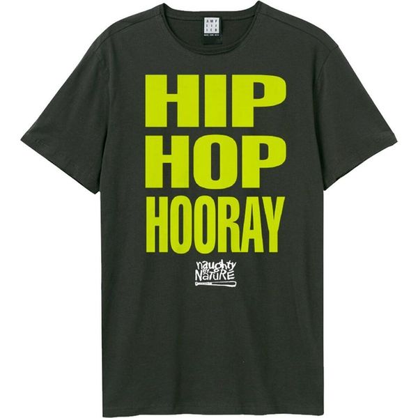 Amplified - Maglietta "Hip Hop Hooray"" Da Uomo GD1238 (Xs) (Charcoal)"-image