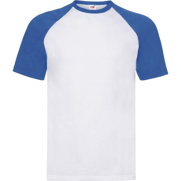 Fruit Of The Loom - Maglietta Da Uomo/Donna Unisex - Baseball PC5796 (Xxl) (Bianco/Blu Reale)-image