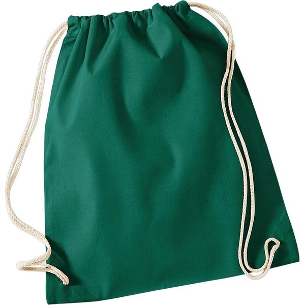 Westford Mill - Borsa Da Ginnastica, Cotone PC5783 (Taglia Unica) (Verde Bottiglia)-image
