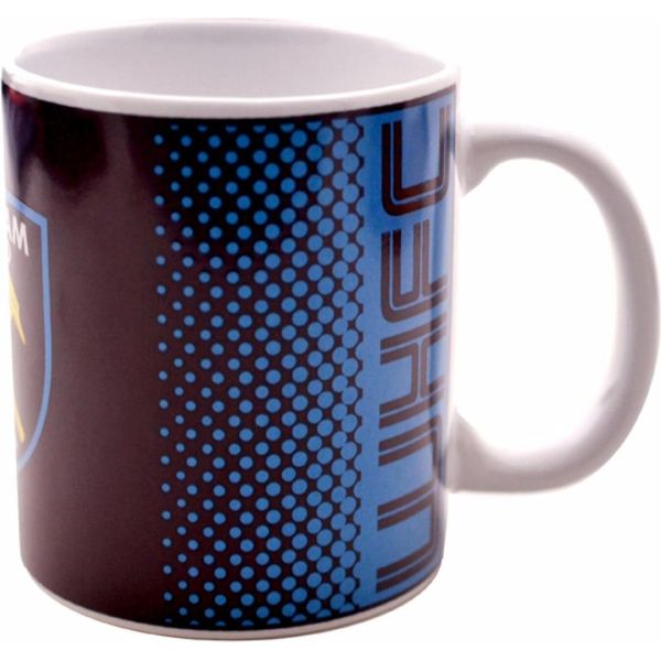 West Ham United Fc - Tazza Da Caffè, Con Sfumatura Di Colore, 325Ml BS4022 (Taglia Unica) (Rosso Vino/Blu/Giallo)-image