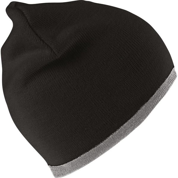Result - Berretto Reversibile Uomo/Donna Unisex PC5837 (Taglia Unica) (Nero/Grigio)-image