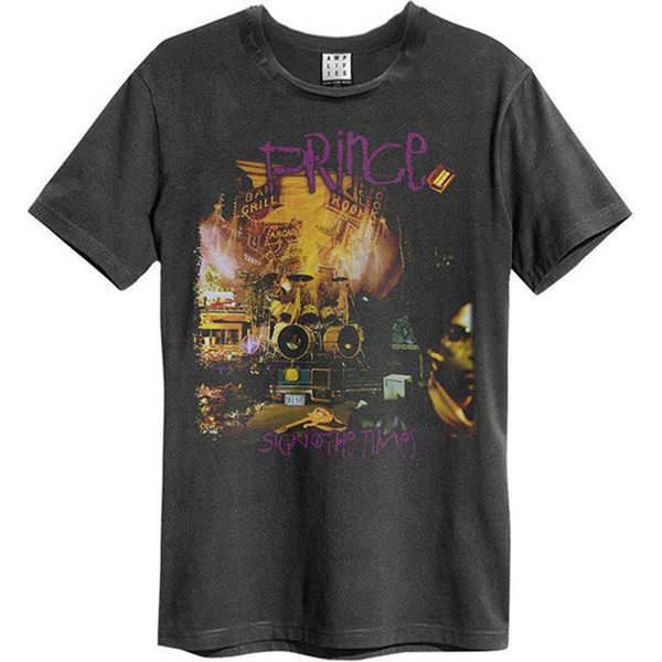 Amplified - Maglietta "Sign O' The Times"" Per Uomo/Donna Unisex GD1549 (L) (Charcoal)"-image