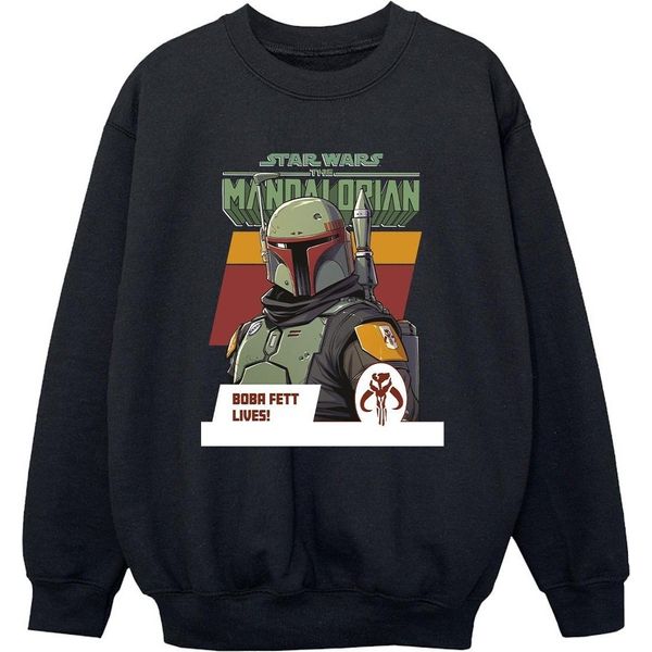 Star Wars - Felpa "The Mandalorian Lives"" Per Ragazzi BI36457 (104) (Nero)"-image
