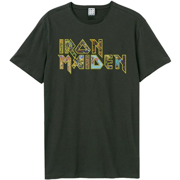 Iron Maiden - Maglietta Logo Per Uomo/Ladies Unisex GD1547 (S) (Charcoal)-image
