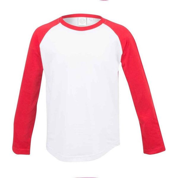 Sf Minni - Maglietta Per Bambini - Baseball A Maniche Lunghe PC5957 (128) (Bianco/Rosso)-image