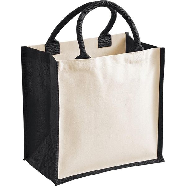 Westford Mill - Borsa Per La Spesa, Iuta PC6348 (Taglia Unica) (Nero)-image