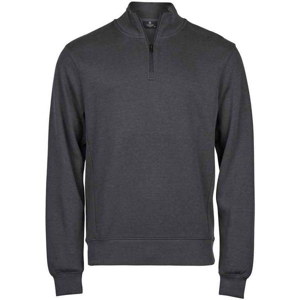 Tee Jays - Felpa Con Mezza Zip Da Uomo PC6451 (L) (Grigio Scuro)-image