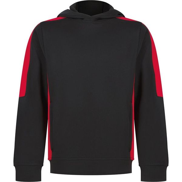 Finden & Hales - Felpa Con Cappuccio "Team"" Per Bambini RW9405 (146-152) (Nero/Rosso)"-image