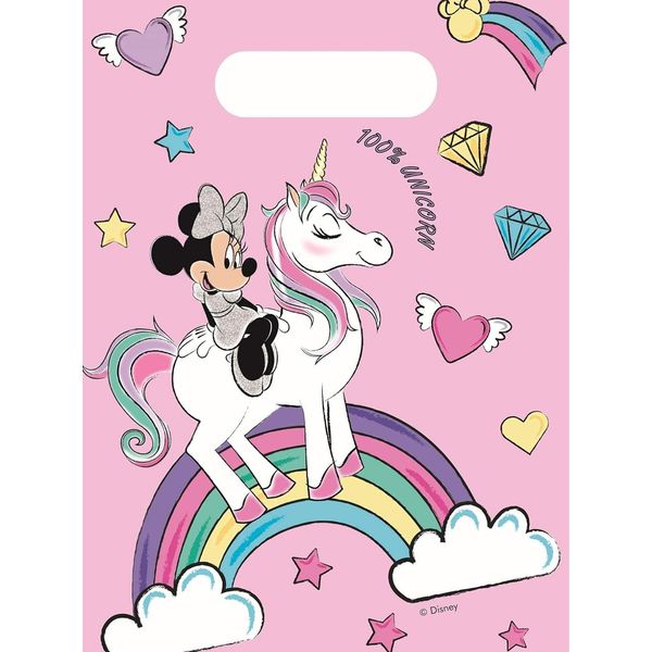Disney - Sacchetti Per Feste Unicorno "Minnie Mouse"" Confezione Da 6 SG29567 (Taglia Unica) (Rosa)"-image