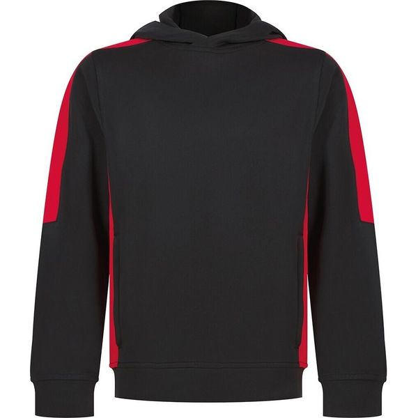 Finden & Hales - Felpa Con Cappuccio "Team"" Per Bambini PC6630 (116) (Nero/Rosso)"-image