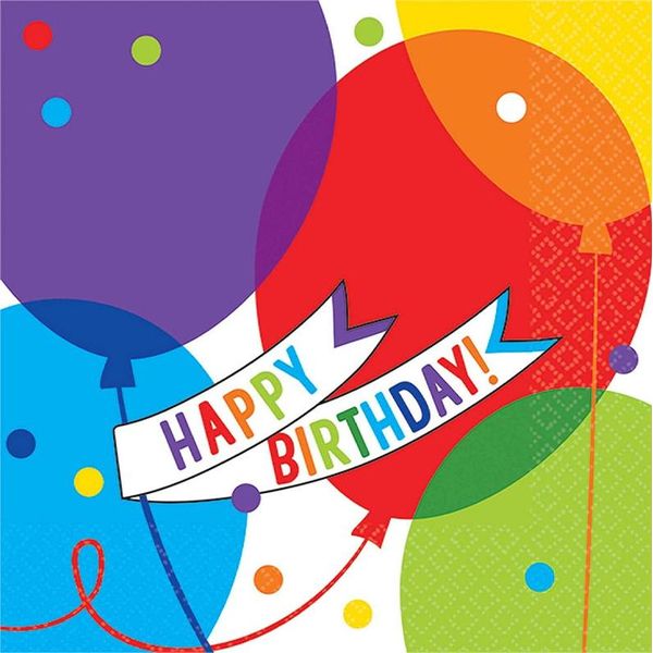 Amscan - Palloncini - Pannolini Usa E Getta, Happy Birthday 36-Pack - Carta, 2 Veli SG27346 (Taglia Unica) (Colorato)-image