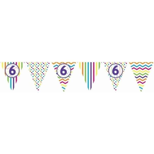 Creative Party - Pennant - Bandiera, Carta, 6 Compleanni SG28034 (Taglia Unica) (Colorato)-image