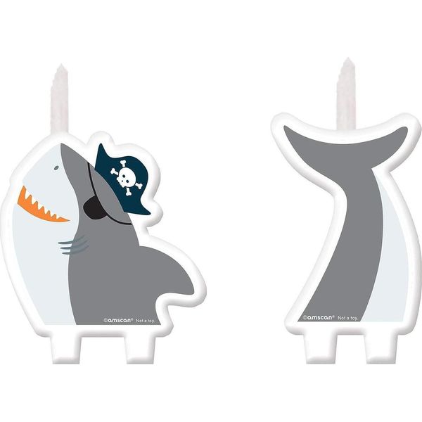 Amscan - Candele "Ahoy"", 1° Compleanno 2-Pack - Cera SG29747 (Taglia Unica) (Grigio/Bianco)"-image