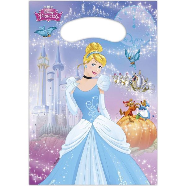 Cenerentola - Sacchetti Glitterati Per Feste Confezione Da 6 SG29963 (Taglia Unica) (Blu/Viola)-image
