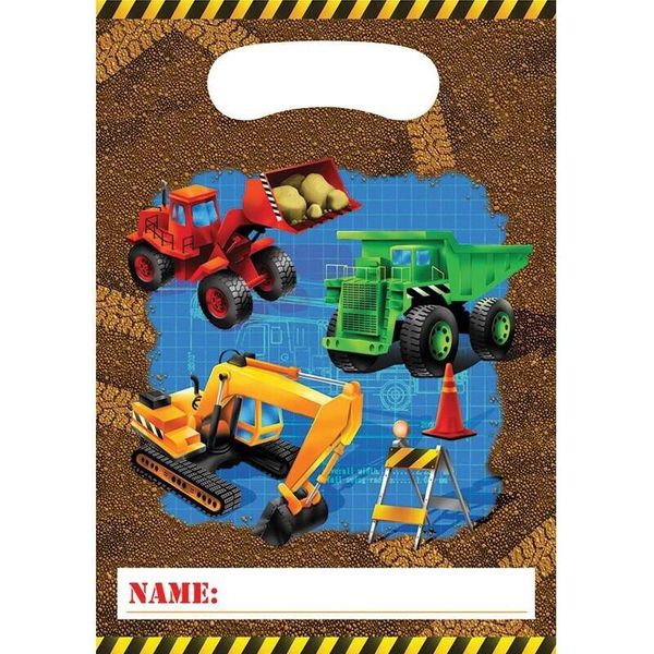 Creative Party - Sacchetti Per Feste Con Camion "Construction"" Confezione Da 8 SG30924 (Taglia Unica) (Colorati)"-image