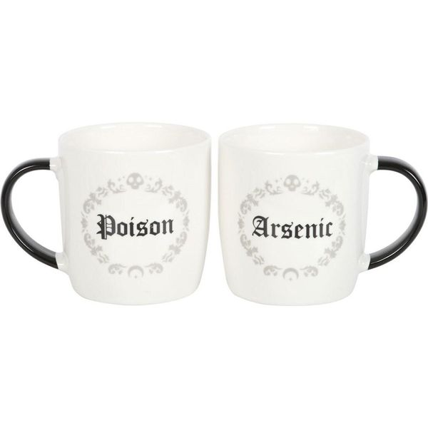 Something Different - Set Di Tazze Da Caffè "Veleno E Arsenico"" - Confezione Da 2 SD5661 (Taglia Unica) (Bianco/Nero)"-image