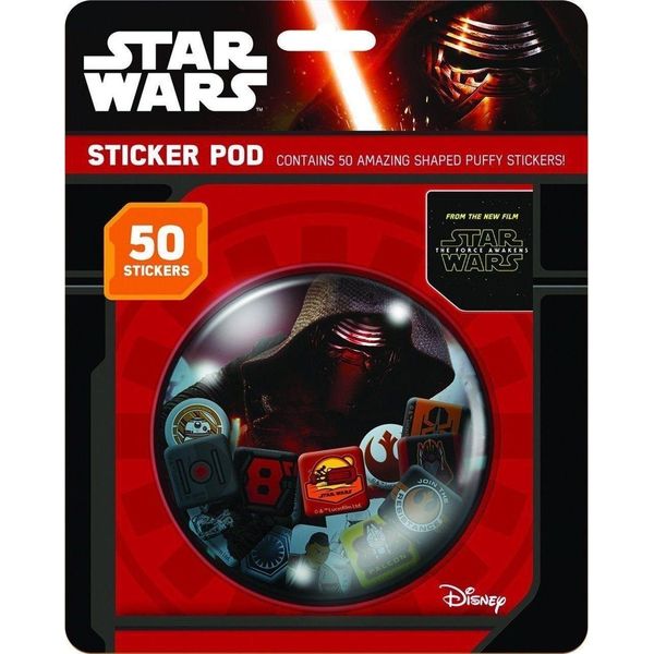 Star Wars - Adesivi 3D, Confezione Da 50 Pezzi SG33122 (Taglia Unica) (Rosso/Nero)-image