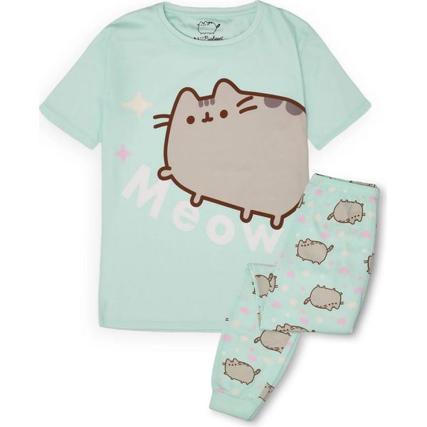 Pusheen - Pigiama "Meow"" Per Bambina A Maniche Corte NS7652 (158-164) (Verde)"-image