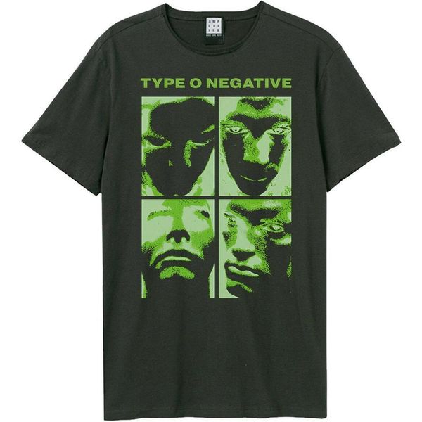 Amplified - Maglietta "Warped Faces"" Per Uomo/Donna Unisex GD1432 (Xl) (Charcoal)"-image