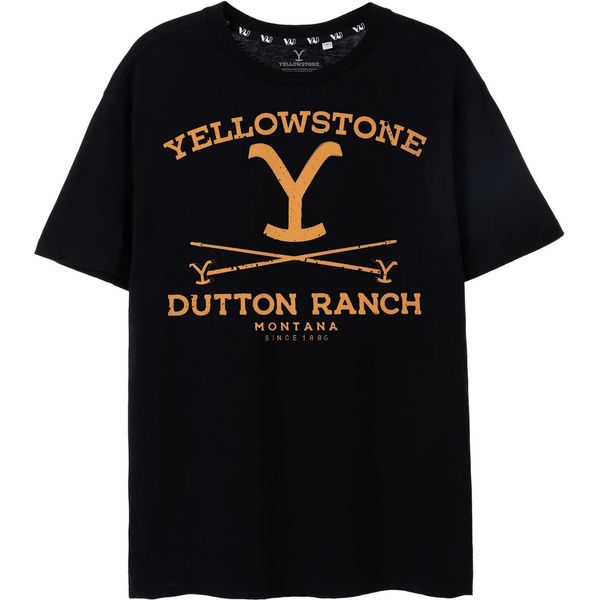 Yellowstone - Maglietta "Dutton Ranch"" Da Uomo NS7341 (Xxl) (Nero)"-image