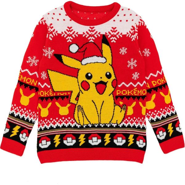 Pokemon - Maglia Per Bambini - Design Natalizio NS7253 (116) (Rosso)-image