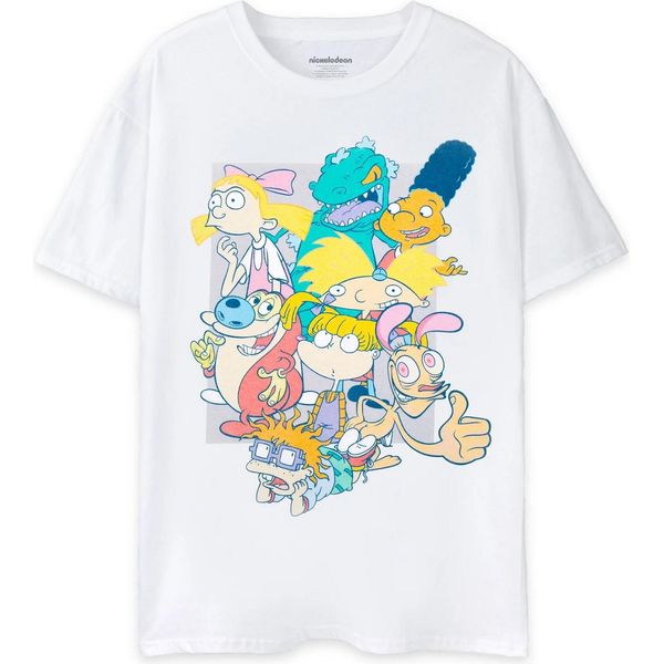 Nickelodeon - Maglietta "Classic 90'S"" Da Uomo A Maniche Corte NS7236 (S) (Bianco)"-image