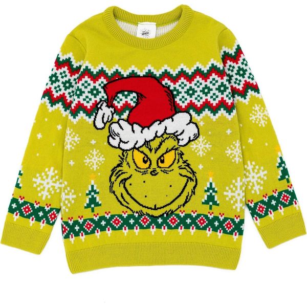 Il Grinch - Maglia Per Bambini - Disegno Natalizio NS7343 (128) (Verde)-image