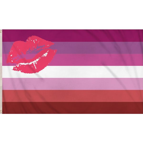 Henbrandt - Rossetto - Bandiere "Lesbian Pride"", Carnevale SG32403 (Taglia Unica) (Multicolore)"-image