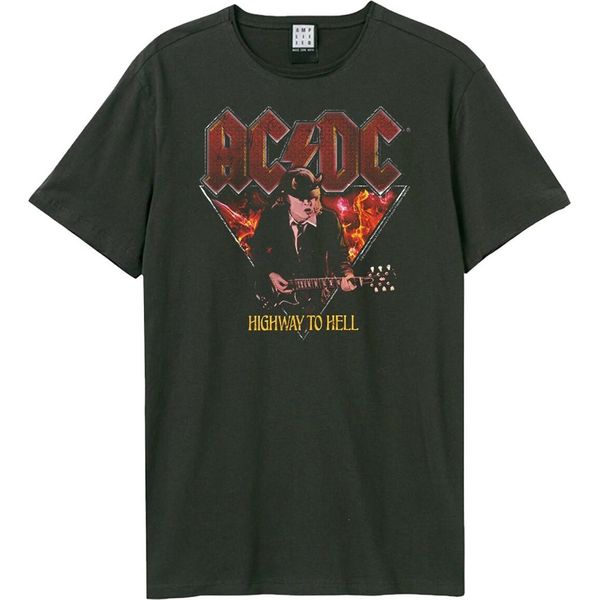Amplified - Maglietta "Highway To Hell"" Per Uomo/Donna Unisex GD1481 (L) (Charcoal)"-image