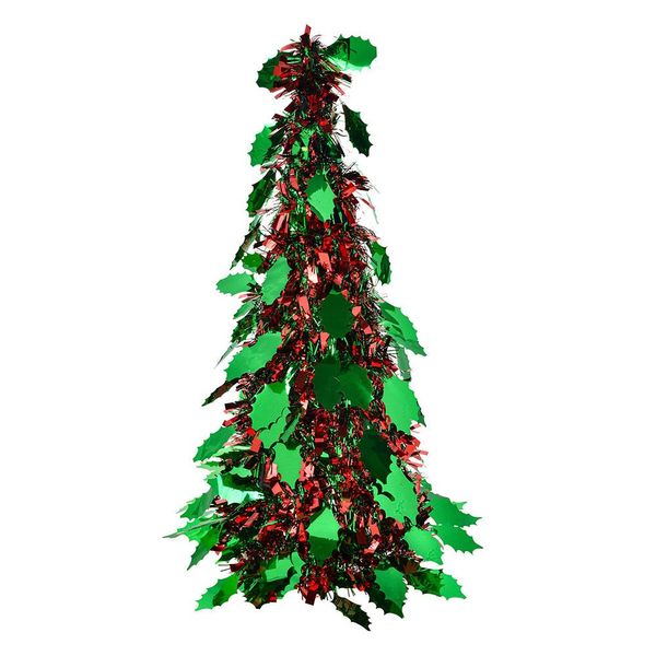 Clayre & Eef Decorazione Natalizia Albero Di Natale Ø 18X46 Cm Plastica Rossa-image